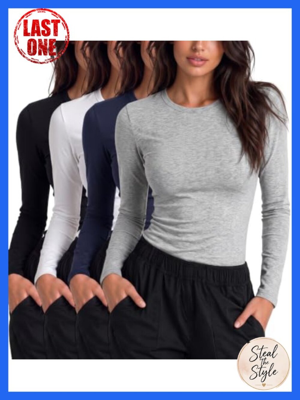 Womens Long Sleeve Underscrub Shirt Crew Neck Slim Fit Medical Tee Layer